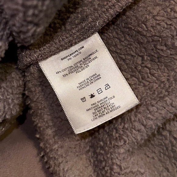 Canapé Anthropologie The Classic Raglan Cropped Sweatshirt Mauve Dusk Fleece M - Picture 7 of 7